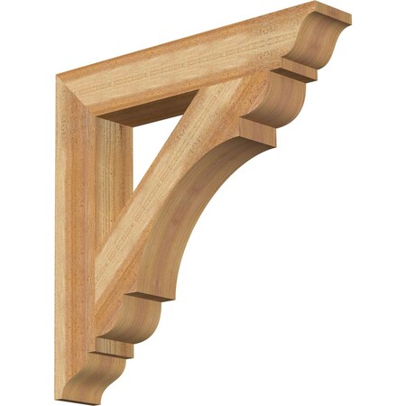 Ekena Millwork Olympic Traditional Rough Sawn Bracket, Western Red Cedar, 4"W x 24"D x 24"H BKT04X24X24OLY01RWR